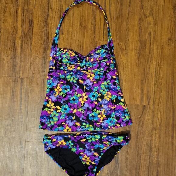 Allen B Tankini Size 6 Top & Size 8 Bottoms Set - Picture 1 of 5